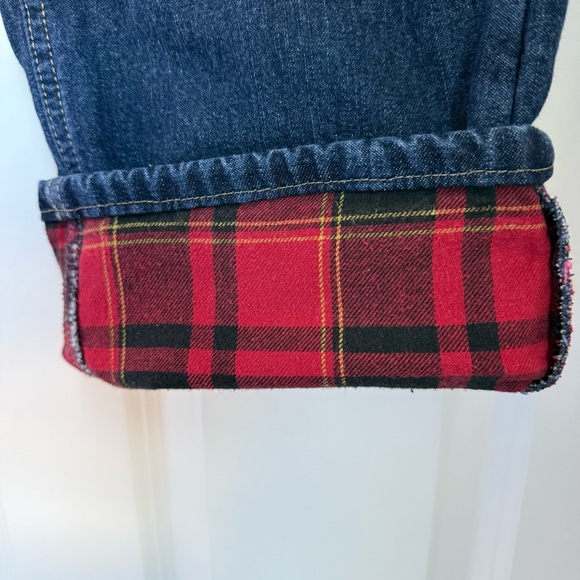 Cabela’s Blue Jeans with Red Plaid Lining, Size 10 Reg, Dark Wash, Used - Picture 4 of 10
